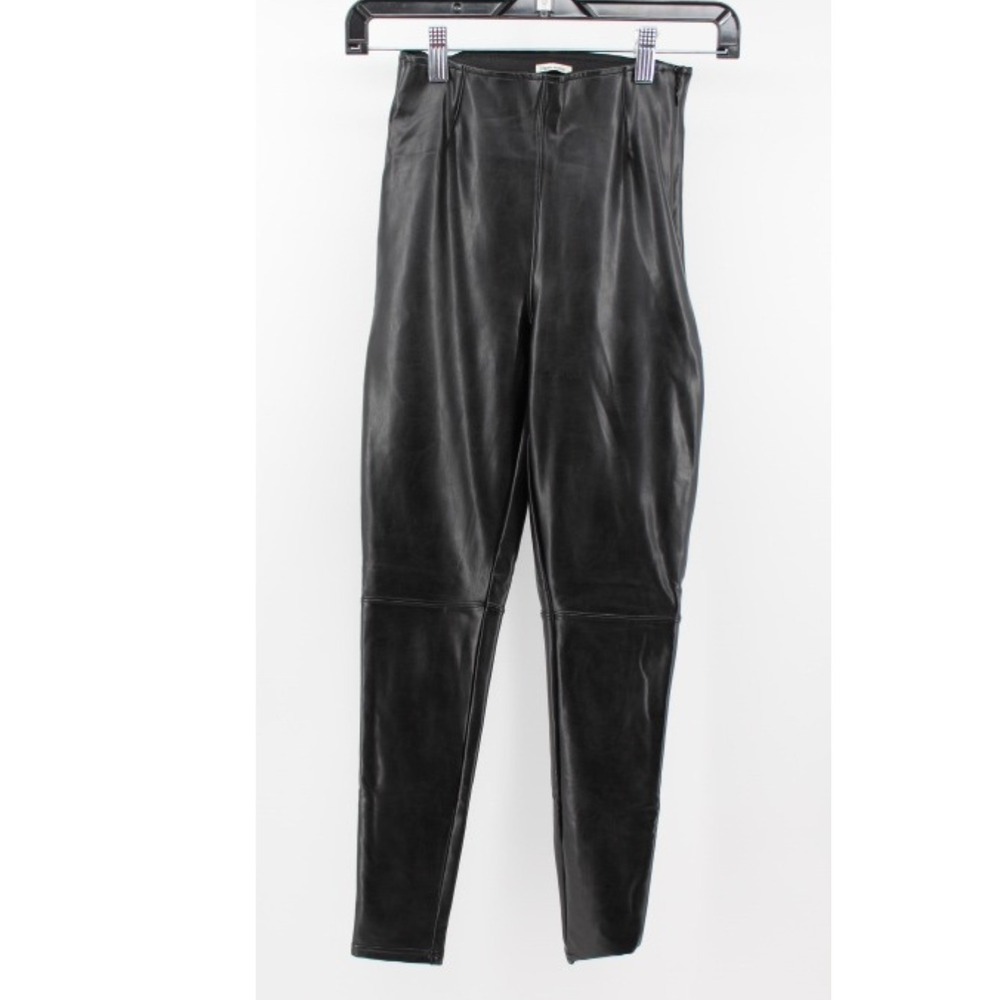 Abercrombie & Fitch Black Vegan Leather Leggings Womens XXS High‎ Rise Ankle